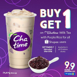 Chatime – 9.9 Shopee Super Shopping Day: Buy 1, Get 1 Milk Tea with Purple Rice
