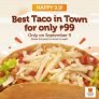 Pancake House – 9.9 Sale: Tacos for Only ₱99