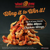 Wing Zone – Win 40 pcs Chicken Wings When You Tag 4 of Your Friends
