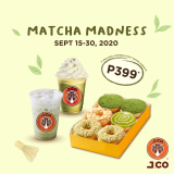J.CO Donuts & Coffee – Matcha-based Half Dozen Set + 2 UNO-size Coffee for ₱399