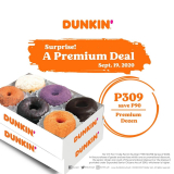 Dunkin Donuts – Dozen Premium Donuts for ₱309 (Save ₱90)