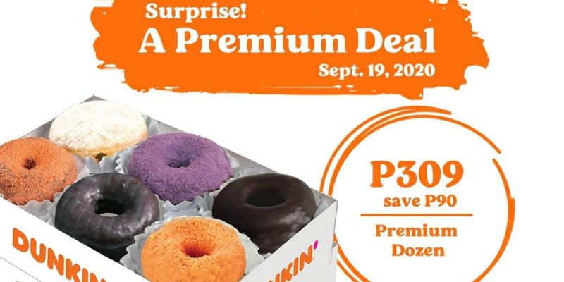 Dunkin Donuts – Dozen Premium Donuts for ₱309 (Save ₱90)