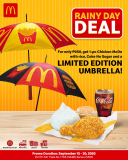 McDonald’s – FREE Limited Edition McDo Umbrella for Every Purchase of 1-pc Chicken McDo with Rice & Coke No Sugar