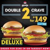 Wendy’s – Two Cheeseburger Deluxe for ₱149 (Save ₱231)