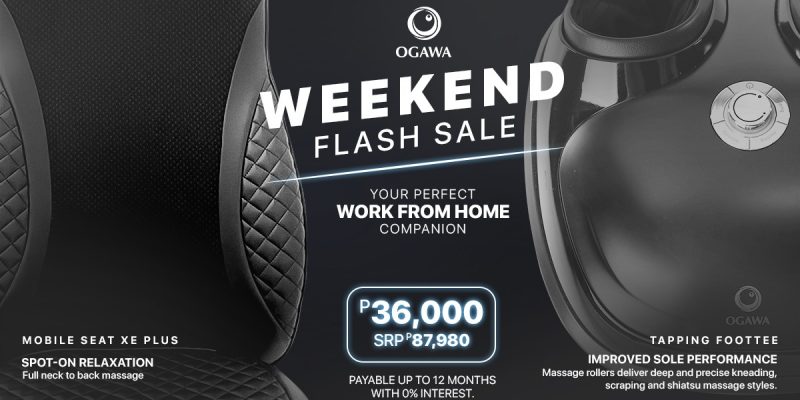 Ogawa – Weekend Flash Sale: Get the Mobile Seat XE Plus + Tapping Foottee for ₱36,000 (Was ₱87,980)