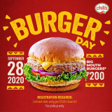 Chili’s – Special Burger Day Promo: Big Mouth Burgers for ₱200