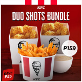 KFC – Duo Shots Bundle: 2 Regular Fun Shots, 1 Bucket of Fries, and 1 Large Gravy for ₱159 (Save ₱55)