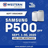 Western Appliances – Get ₱500 Off Using a Voucher + FREE Shipping on Samsung Appliances