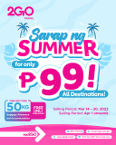 2GO Travel – Sarap ng Summer Promo: P99 All Destinations