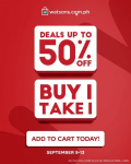 Watsons – 9.9 Shopping Day Sale: Get Up to 50% Off on Heath and Beauty Items