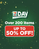 7-Eleven – 7-Eleven Day Promo: Get Up to 50% Off