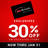 ACE Hardware – Get 30% Off on Selected Items (For ACE Rewards Card Members)