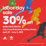 Adidas – Labor Day Sale: Get 30% Off Selected Items