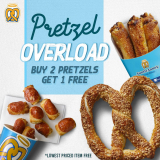 Auntie Anne’s – Pretzel Overload: Buy 2 Get 1 Promo