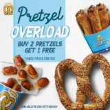 Auntie Anne’s – Pretzel Overload: Buy 2 Get 1 Pretzels Promo