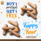 Auntie Anne’s – Happy Hour: Buy 1 Get 1 Promo