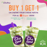 Chatime – 11.11 Deal: FREE Cream Cheese Matcha With Any Cream Cheese Drink via Shopee