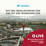 Columbia Sportswear – Buy 1 Get 1 Promo