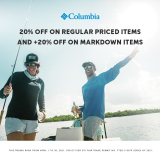 Columbia Sportswear – Get 20% Off on Regular Items + Additional 20% Off on Markdown Items