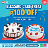 Dairy Queen – Blizzard Cake Treat: Get ₱100 Off