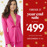 Forever 21 – Year End Sale: As Low As ₱499 on Selected Items