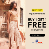 Forever 21 – Big Summer Sale: Buy 1 Get 1 on Sale Items at SM Mall of Asia