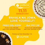 Goldilocks – 11.11 Deal: Get FREE Delivery or ₱111 Off via Lalafood