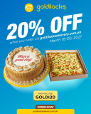Goldilocks – Get 20% Off on Online Orders
