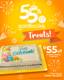 Goldilocks – 55th Anniversary Promo: Get P55 Off on Select Greeting Cakes