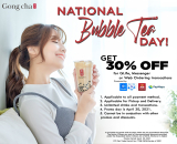Gong cha – National Bubble Tea Day Promo: Get 30% Off