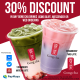 Gong cha – Get 30% Discount on Any Drinks