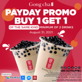 Gong cha – Buy 1 Get 1 Payday Promo