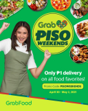 GrabFood – Piso Weekends: Only ₱1 Delivery on Orders