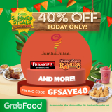 GrabFood – April 23 Summer Steals Bahaycation Promo: Get 40% Off