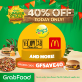 GrabFood – April 24 Summer Steals Bahaycation Promo: Get 40% Off