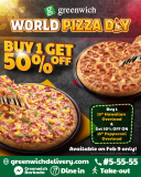 Greenwich Pizza – World Pizza Day: Buy 1 Get 50% Off Promo