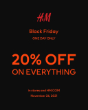 H&M – Black Friday Sale: Get 20% Off