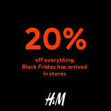 H&M – Black Friday Sale: Get 20% Off Everything