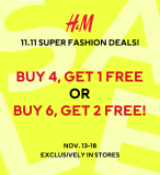 H&M – Extended 11.11 Super Fashion Deals