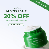 Innisfree – Mid Year Sale: Get 30% Off on Selected Skincare