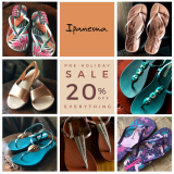 Ipanema – Pre-Holiday Sale: Get 20% Off on All Regular Styles
