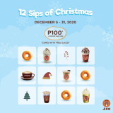 J.CO Donuts & Coffee – 12 Sips of Christmas Promo: J.Coffee and Glazzy Donut for ₱100