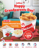 Jollibee – Grandparents Day Promo: Get FREE Creamy Macaroni Soup