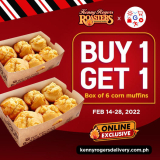 Kenny Rogers Roasters – Buy 1 Get 1 Box of 6 Corn Muffins via GLife Promo