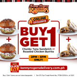 Kenny Rogers Roasters – Buy 1 Get 1 Chunky Tuna Sandwich or Roasted Chicken Burrito