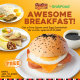 Kenny Rogers Roasters – Get FREE Spam and Egg Sandwich via GrabFood
