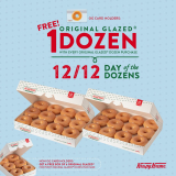 Krispy Kreme – 12.12 Deal: FREE Half Dozen Original Glazed Doughnuts (1 Dozen for OG Card Holders) for Every 1 Dozen Doughnuts Purchase