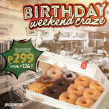 Krispy Kreme – Birthday Weekend Craze: Pre-Assorted Mixed Dozen for P299 (Save P126)