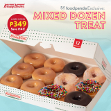 Krispy Kreme – Mixed Dozen Treat for ₱349 (Save ₱141) via Foodpanda