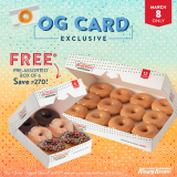 Krispy Kreme – OG Card Exclusive: Get FREE Pre-Assorted Box of 6